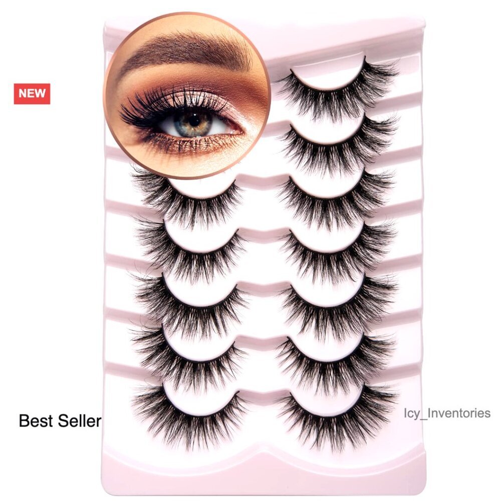 Wispy Faux Mink Lashes Natural Fluffy False Eyelashes 16mm Soft Lightweight